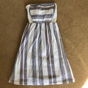 super cute mini strapless sundress with stripes